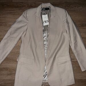 ZARA Beige Tailored Blazer Jacket